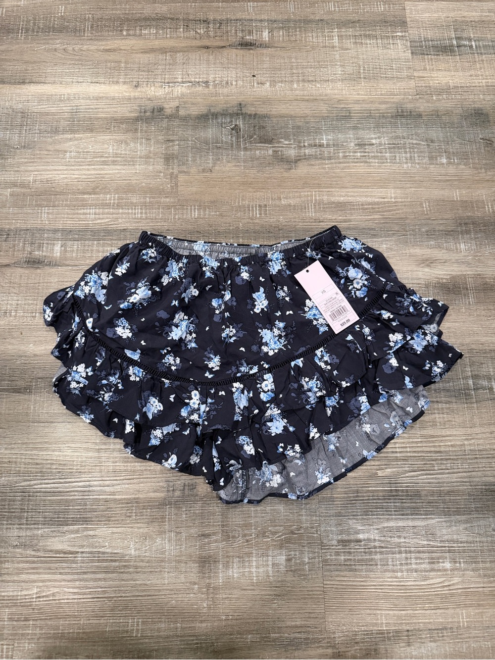wild fable Navy Blue Floral Ruffle Skort